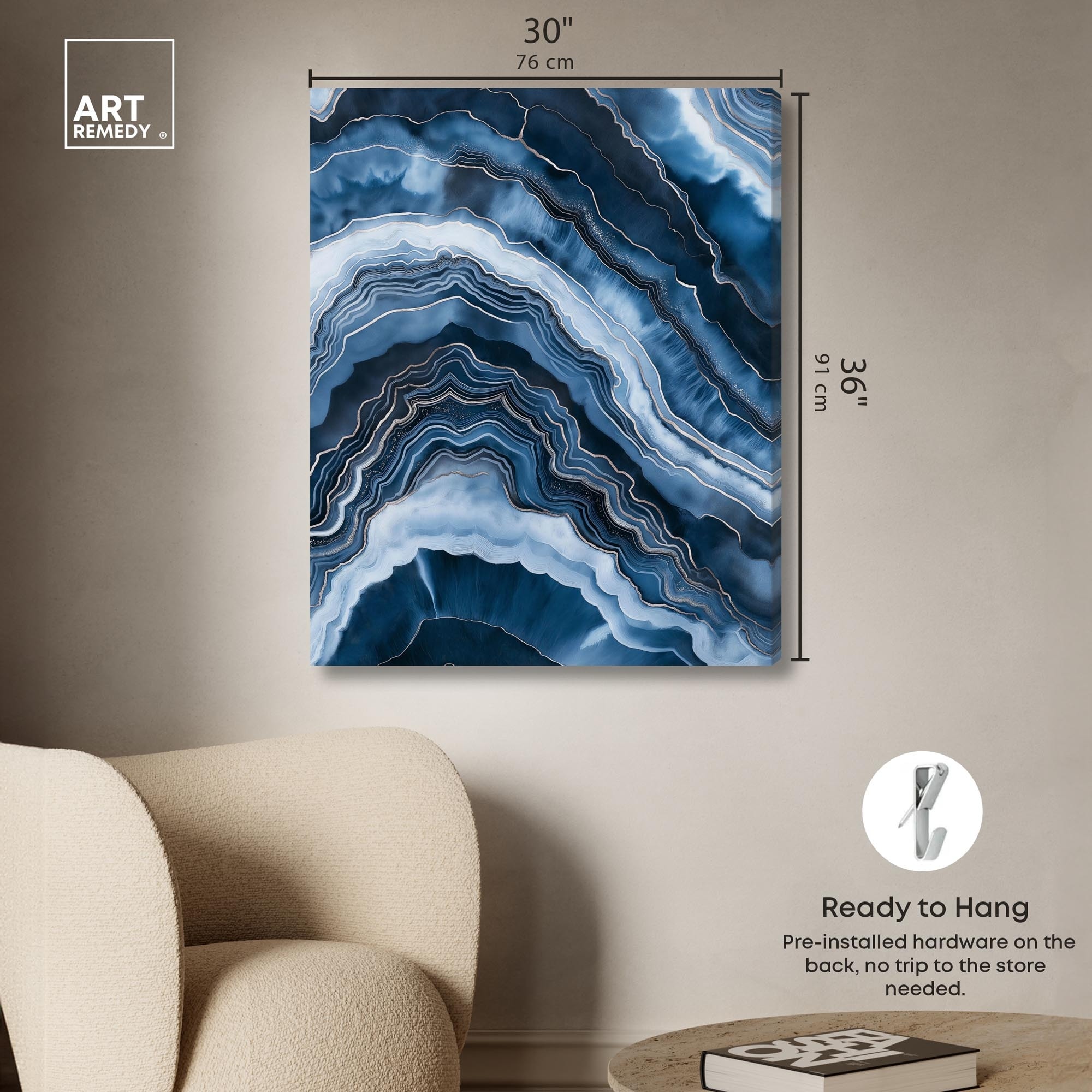 Azure Abyss Layers Canvas by Art Remedy, Gallery Wrapped - On Sale - Bed  Bath & Beyond - 43060320
