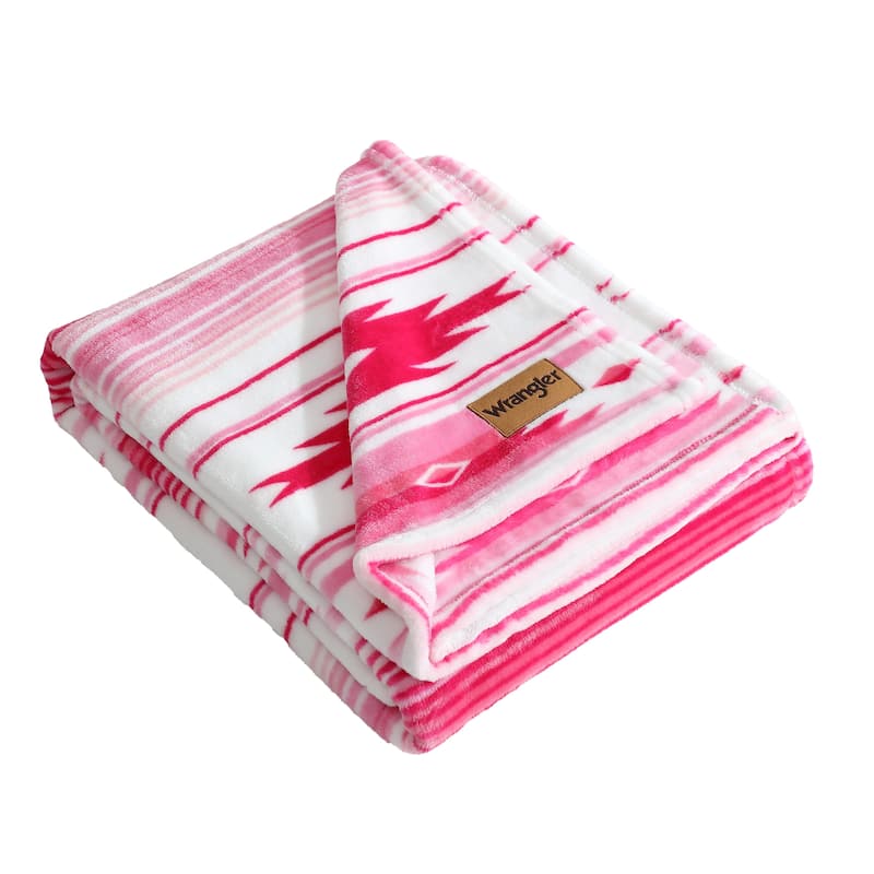 Wrangler Printed Ultra Soft Plush Fleece Throw Blanket
