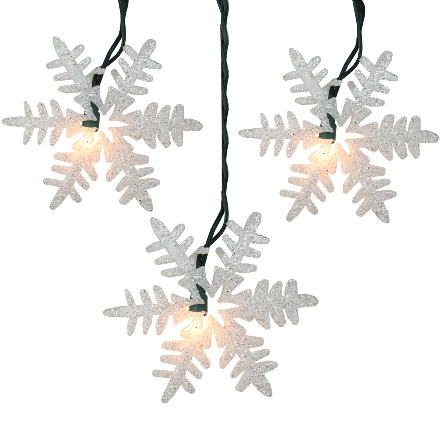 5 Snowflake String Lights With 7 clear Lights In Each Flake INDOOR/OUTDOOR 