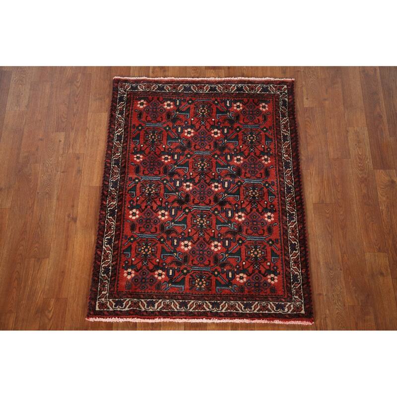 Geometric Shiraz Persian Square Area Rug Handmade Wool Carpet - 2'8"x 3'5"