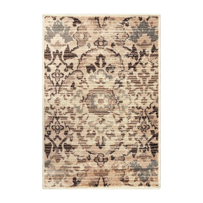 Superior Traditional Oriental Floral Indoor Area Rug - 2' x 3' - Slate