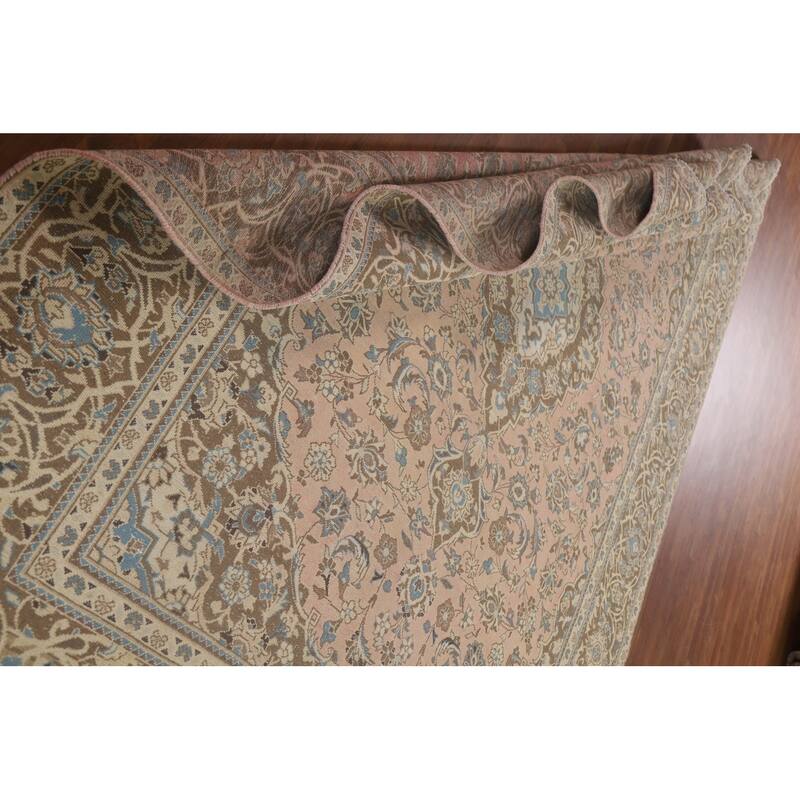 Traditional Kashan Persian Area Rug Handmade Vintage Wool Carpet - 7'11" x 10'10"