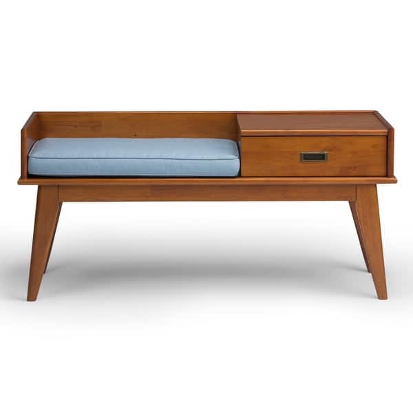 Shop Wyndenhall Tierney Solid Hardwood 48 Inch Wide Mid Century Modern Entryway Storage Bench 48 W X 18 D X 23 H On Sale Overstock 11019876