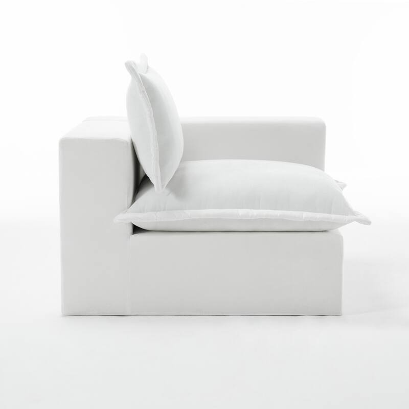 42"W Chenille Upholstered No Assembly Corner Chair