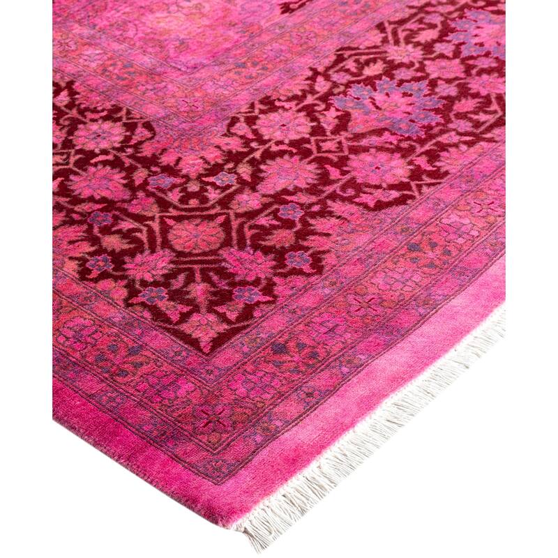 Overdyed One-of-a-Kind Hand-Knotted Area Rug - Pink - 9' 1" x 18' 10"