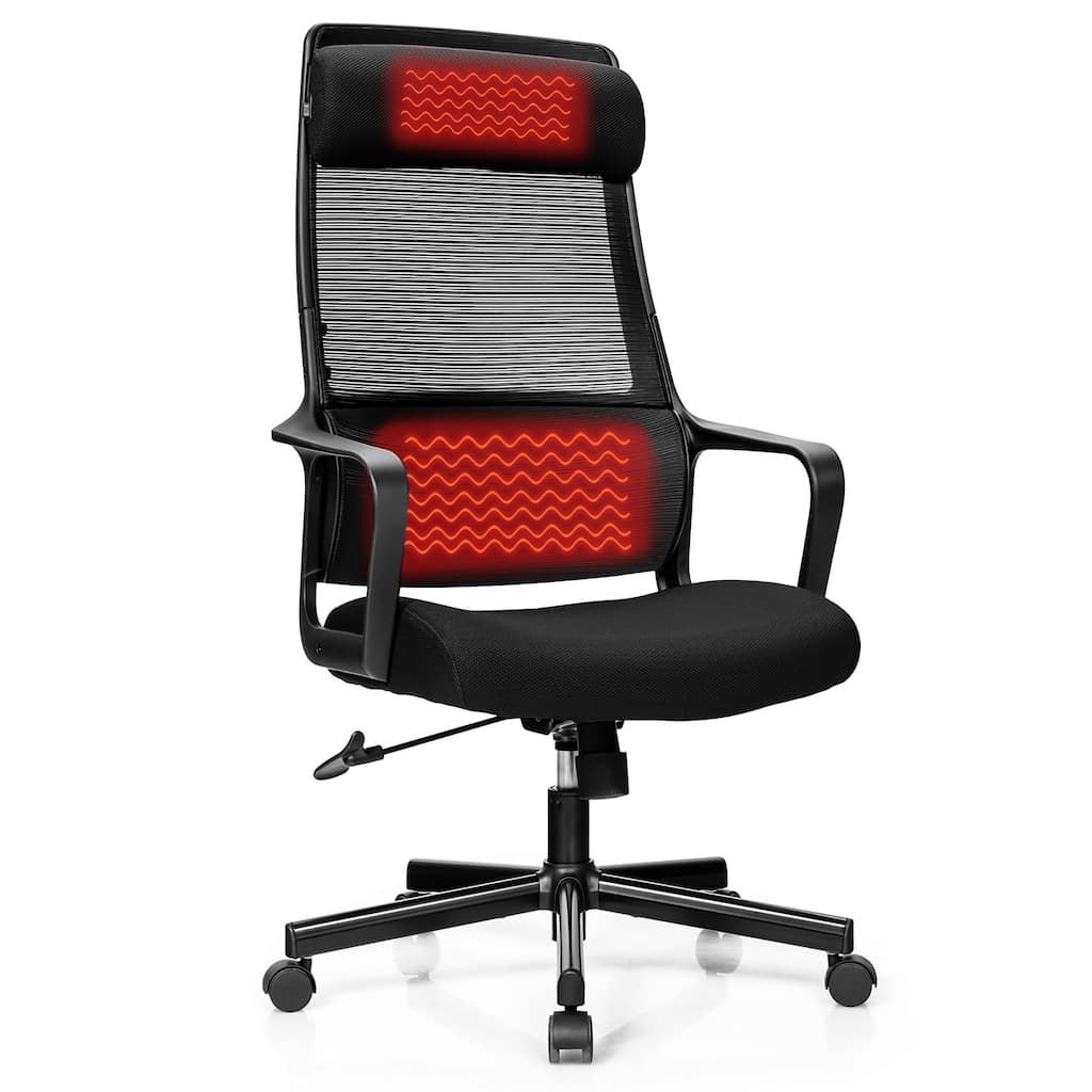 Costway Adjustable Mesh Office Task Chair Heating Lumbar Support - See Details