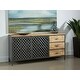 preview thumbnail 5 of 7, Somette Trellis Natural & Gunmetal Two Door Three Drawer Credenza