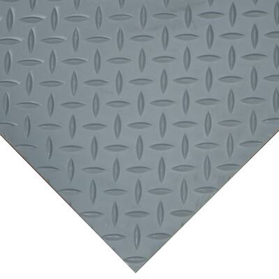 Goodyear Diamond-Plate Rubber Flooring -- 3.5mm x 36" x 10ft - Dark Gray - 36x120