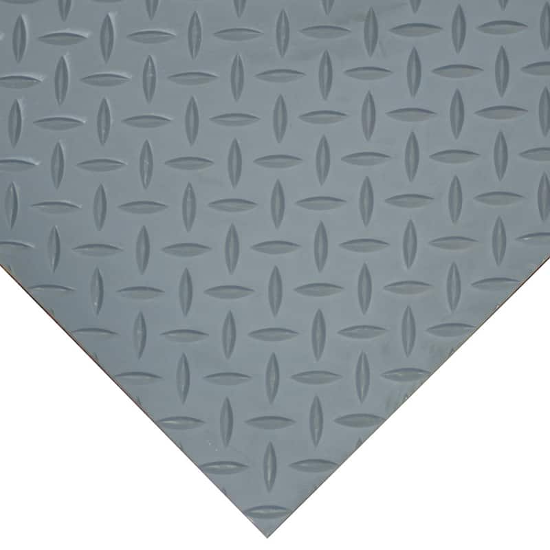 Rubber-Cal Diamond-Plate Thermoplastic Flooring - 3ft x 20ft - Dark Gray