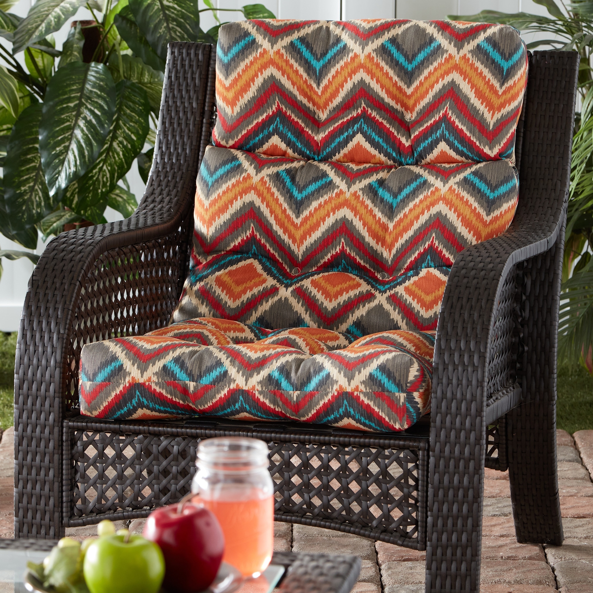 Greendale Home Fashions Indigo 44 x 22 in. Outdoor High Back Chair Cushion