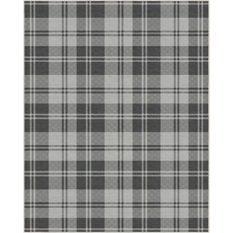 Well Woven Apollo Plaid Farmhouse Geometric FlatWeave Rug