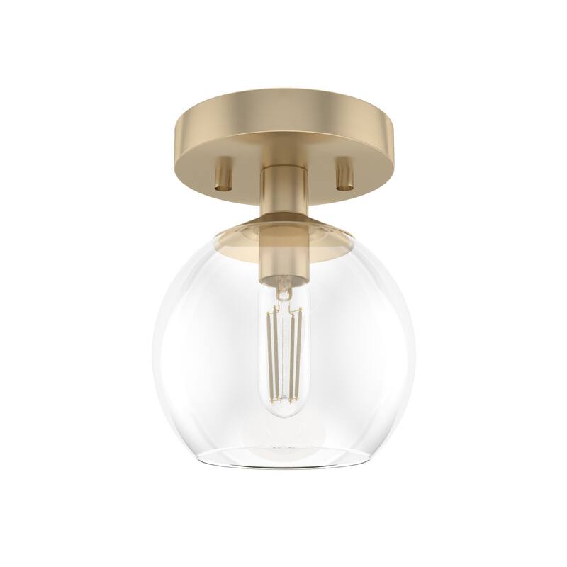 Hunter Xidane 1 Light Clear Glass Pendant or Semi-Flush Light - Kitchen Island, Dining Room, Entry - Glam, Contemporary