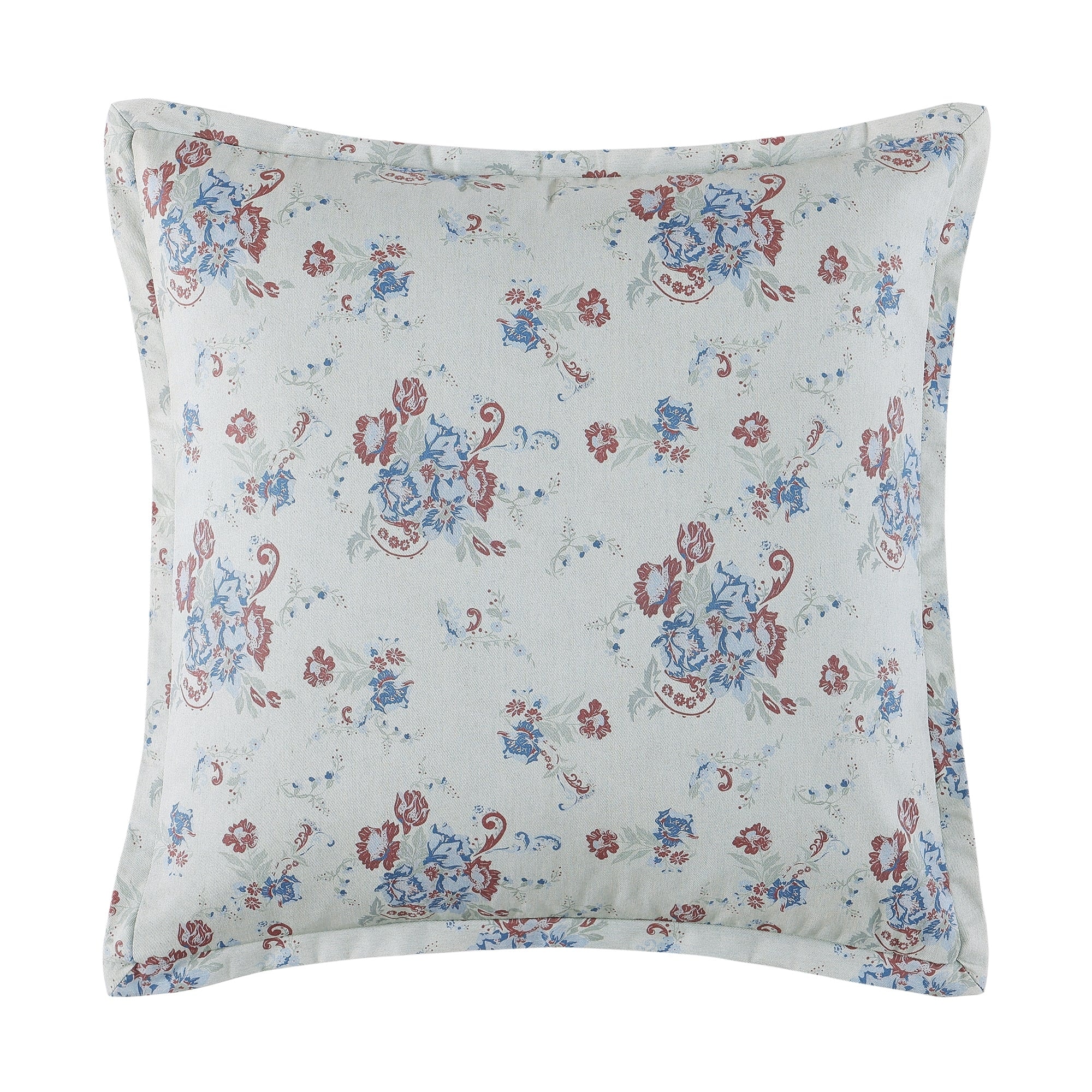 Tasha Polizzi for Paseo Road Rosabel Floral Western Design Washed Denim Euro Sham, 27" x 27"