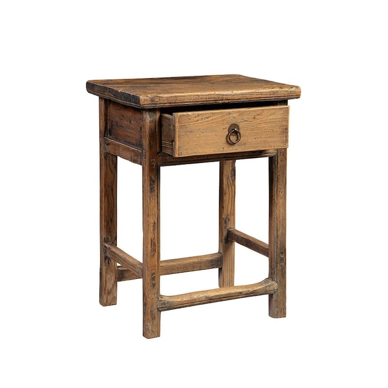 Sampson Reclaimed Pine Side Table, Antique