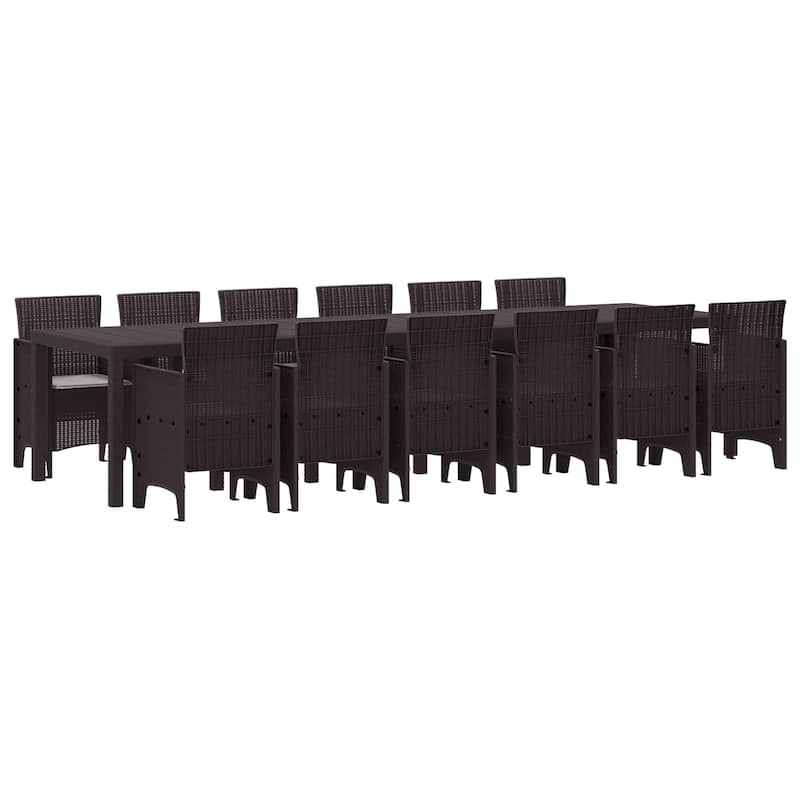 vidaXL Garden Dining Set Polt rattan - Brown (1)