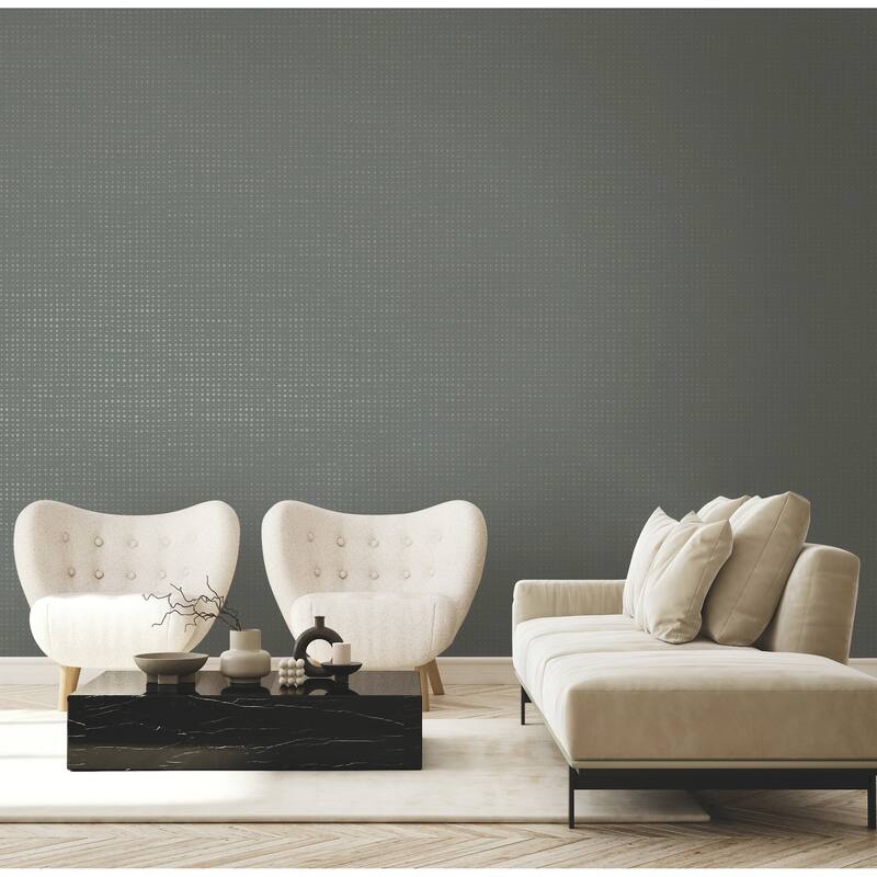 Warner Brielle Pewter Polka Dot Wallpaper