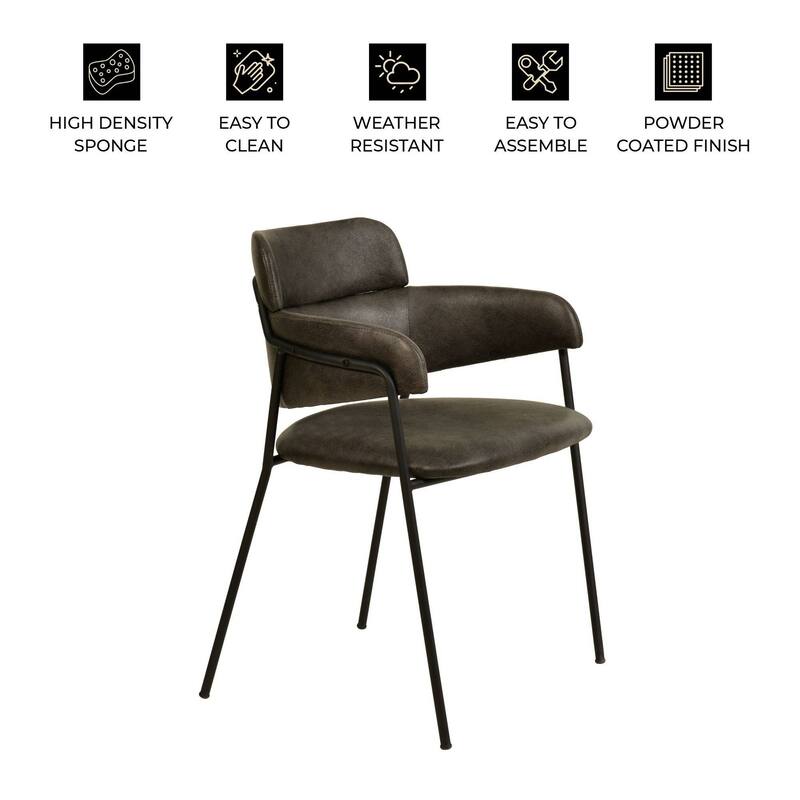LeisureMod Axis Upholstered Dining Chair in Leather/Polyester/Velvet, Modern Minimalist Side Chair for Home & Kitchen