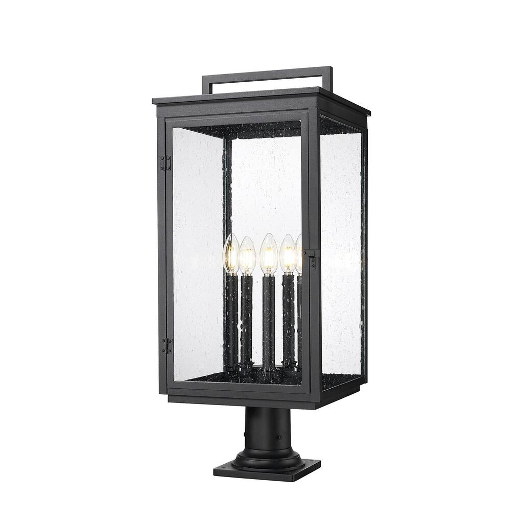 Z-Lite 5019PHXLR-533PM Hartwell 5 Light 29" Tall Post Light with Seedy