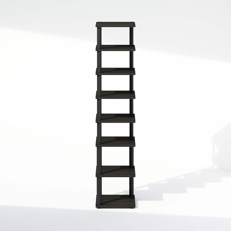8 Tiers Wood Household Shelving Unit in Espresso/Black (11.61 in. W x 52.6 in. H x 11.61 in. D)