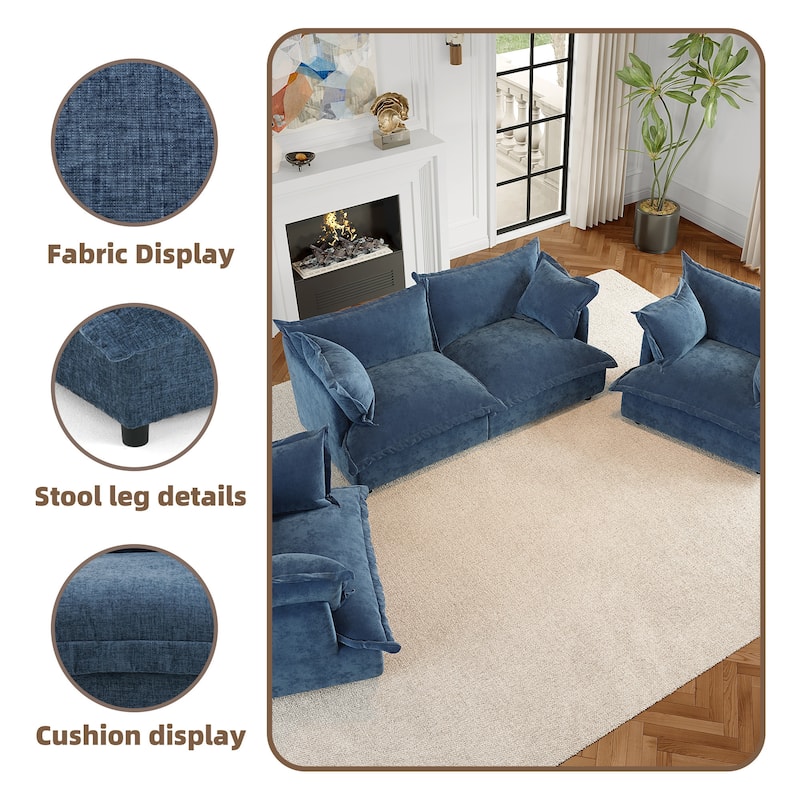 Cloud Chenille Upholstered Modular Sectional Sofa