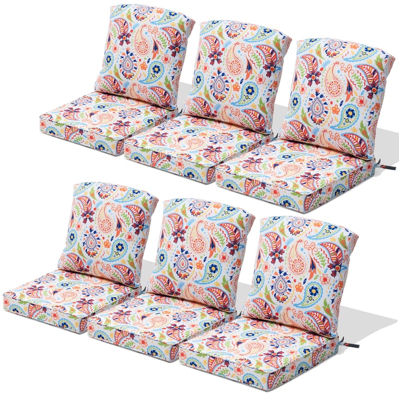 22 x 21 in Patio Premium fabric Outdoor Seat Cushions Set (Seat & Back)