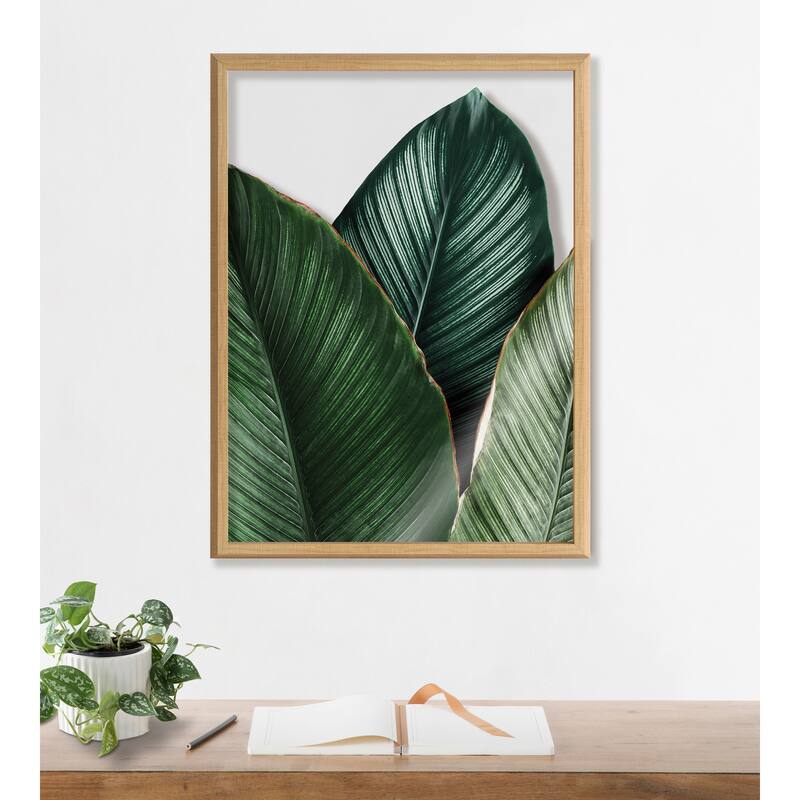 Kate and Laurel Blake Tropical Palm Printed Glass by Amy Peterson