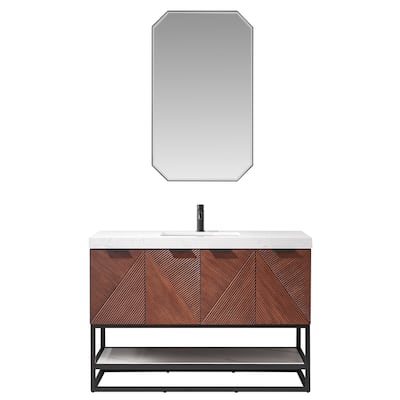 Mahon Single Bath Vanity with Composite Stone Top and Mirror