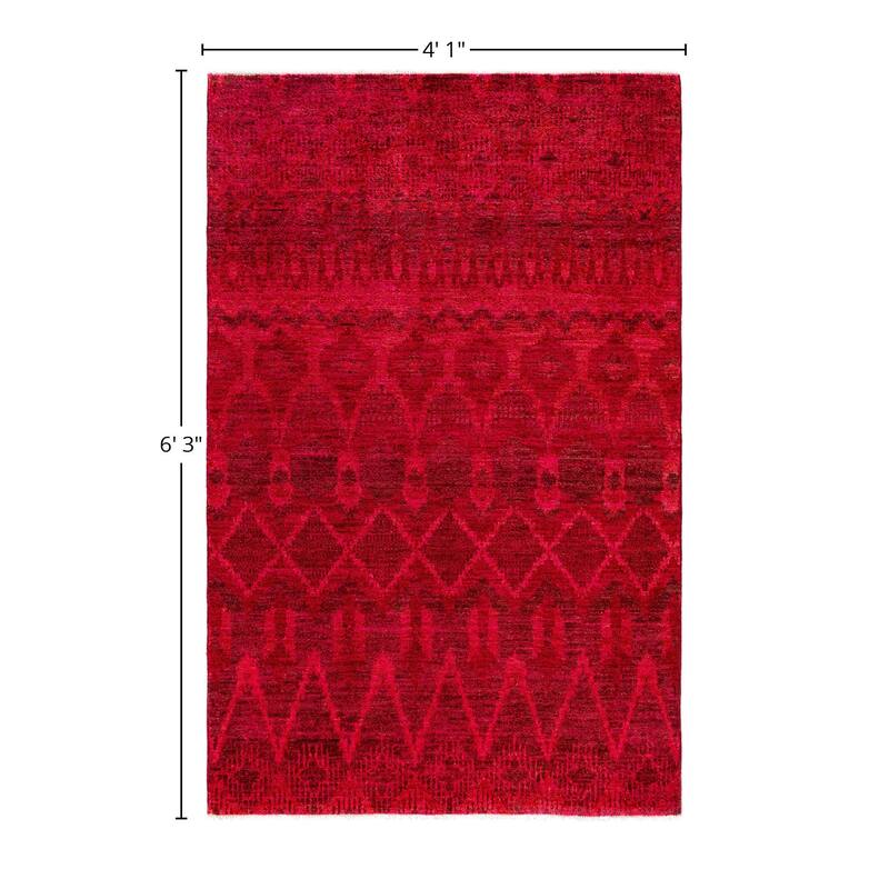 Overdyed One-of-a-Kind Hand-Knotted Area Rug - Pink - 4' 1" x 6' 3"