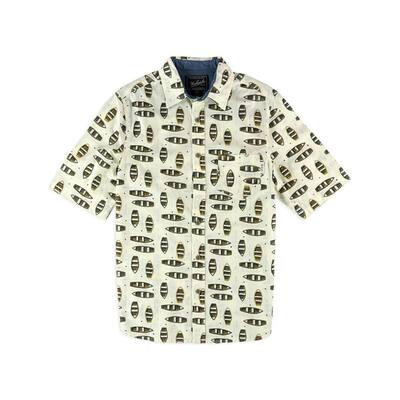 Woolrich Mens Kayak Pocket Button Up Shirt, Off-White, Small