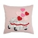 preview thumbnail 1 of 1, 18" x 18" Hearts Truck Embroidered Throw Valentine's Day Pillow