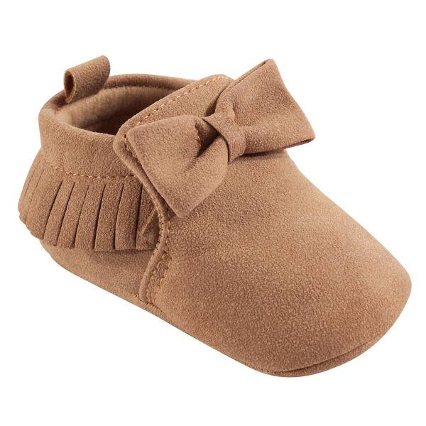 slide 1 of 1, Hudson Baby Infant Girl Moccasin Shoes, Tan 0-6 Months - Tan