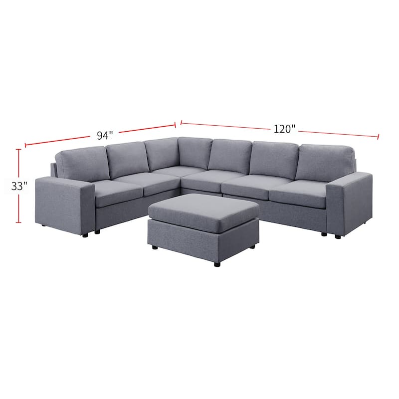 7 Seat Reversible Modular Sectional Sofa