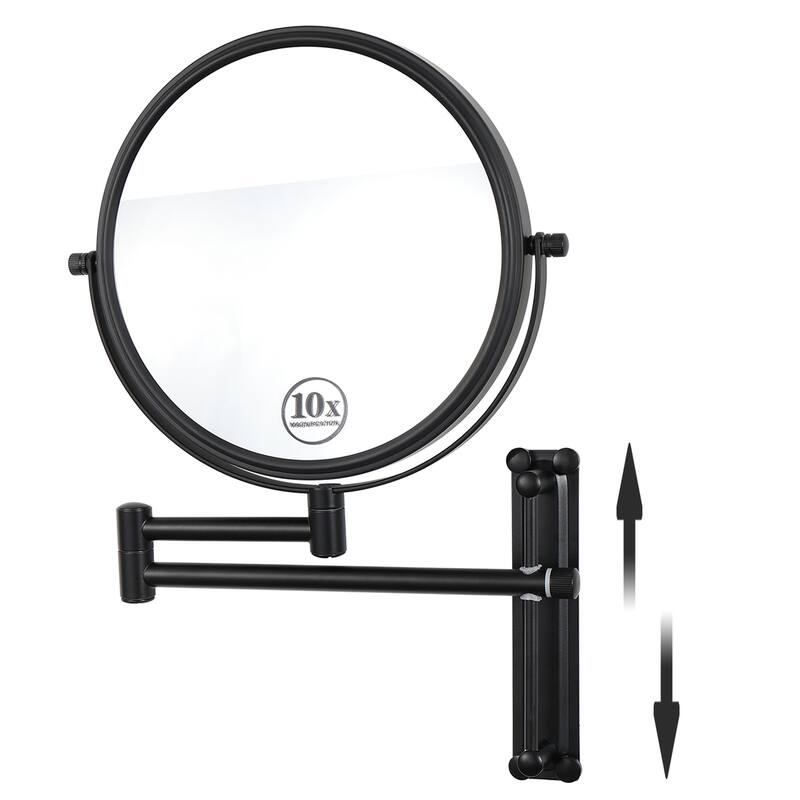 Hansabenne 8" x 8" Height Adjustable Wall Mirror Makeup Mirror Magnifying Vanity Mirror