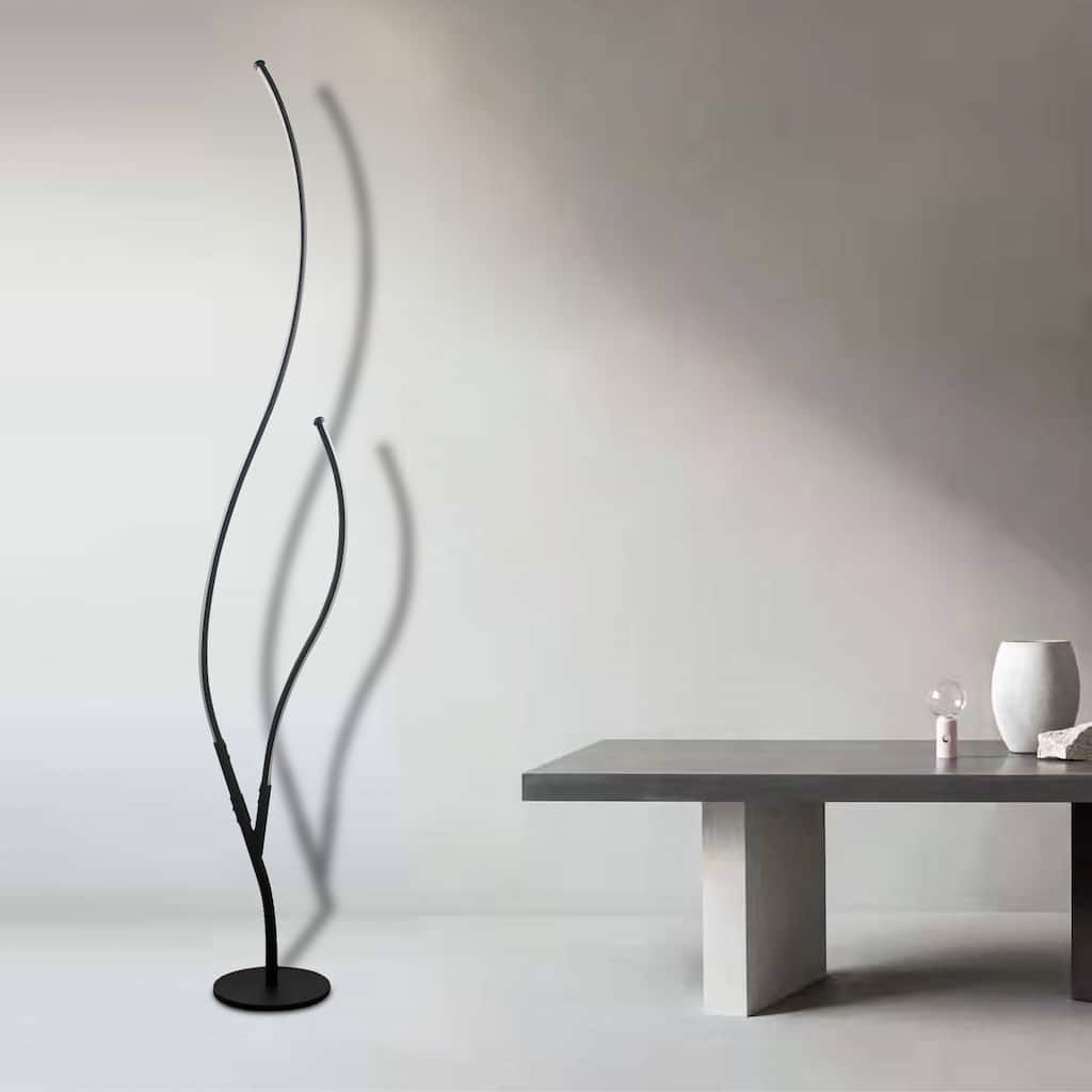 56" Modern Spiral LED Floor Lamp