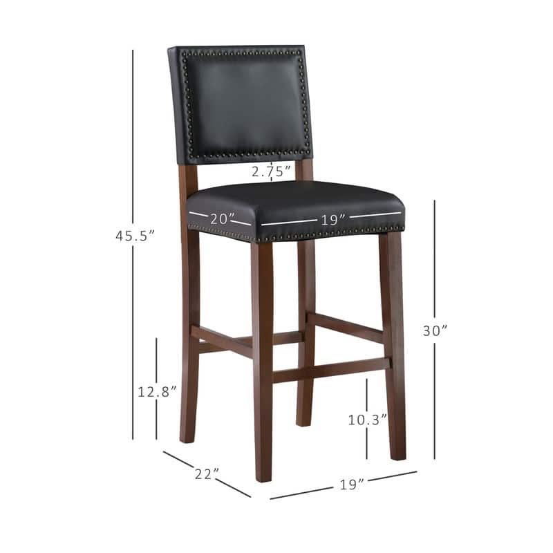Linon Durlesti 30-inch Black Bar Stool
