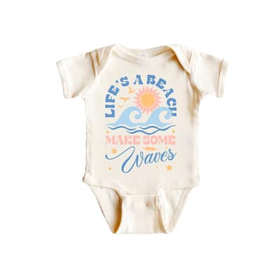 Life's A Beach Waves Summer - Baby Boy Girl Clothes Infant Bodysuit Funny Cute Newborn