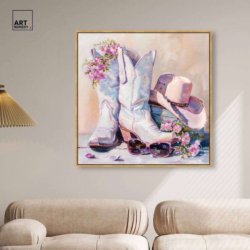 Spring Pink Cowboy Necessities Canvas by Art Remedy