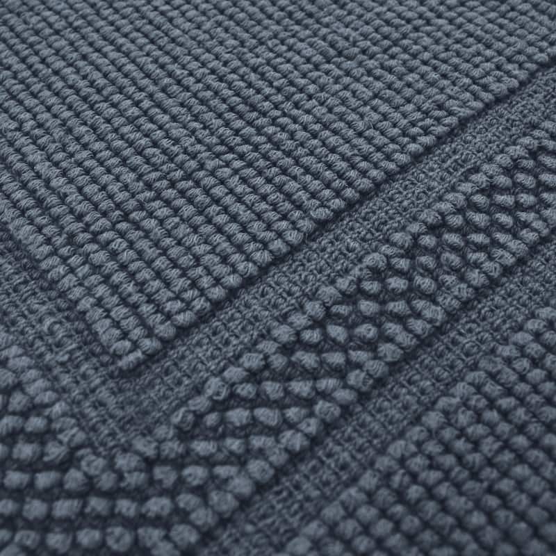 Jean Pierre Cotton Stonewash Racetrack 17 x 24 in. Bath Rug