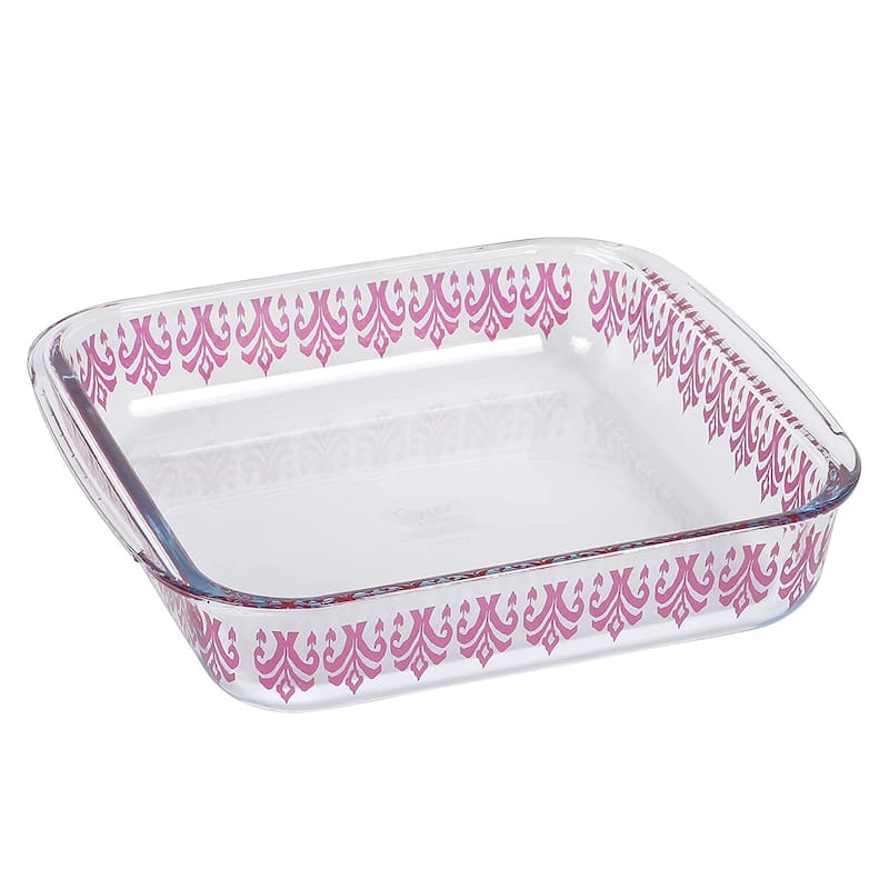 Spice By Tia Mowry 1.8 Quart Spicy Cloves Glass Square Baker - Silver - 1 Piece