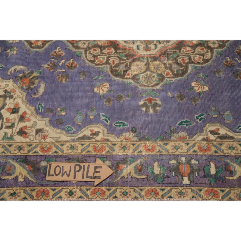 Hand Knotted Oriental 100% Wool Carpet Traditional Floral Purples Tabriz Area Rug - 6' 0'' X 4' 6''