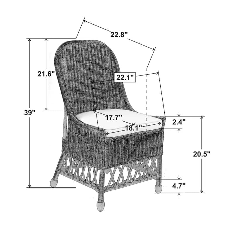 Natural Rattan Cushioned Dining Accent Chair by East at Main