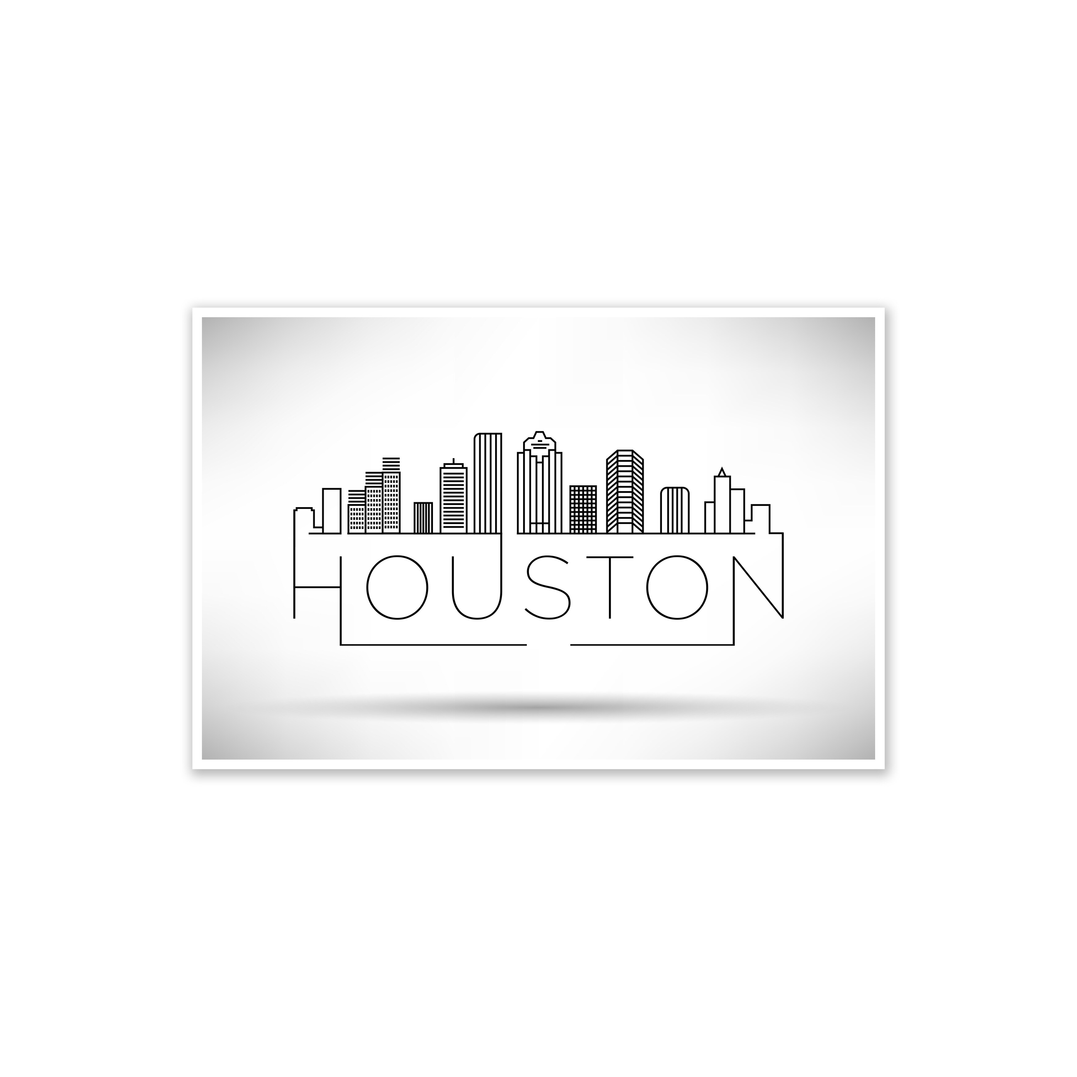 Shop Houston Line Skylines Abstract 24x16 Gallery Wrapped