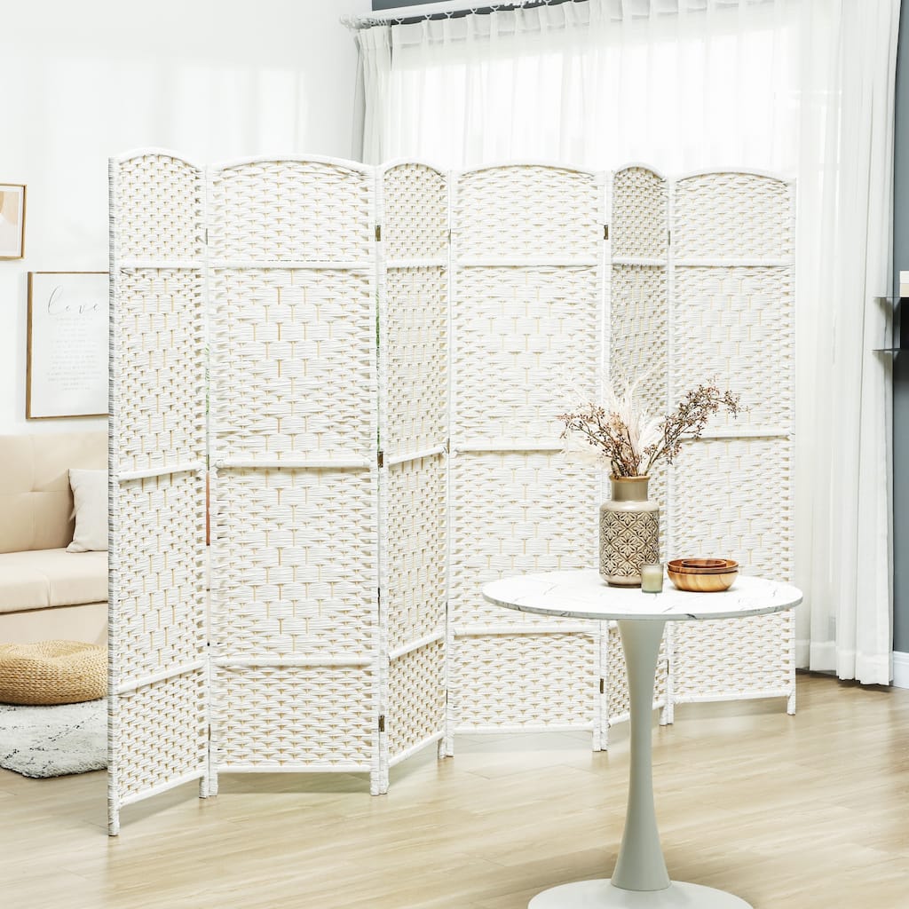 Polypropylene Freestanding Privacy Screen with Arch Design and Pine Wood Frame Ideal for Any Room