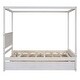preview thumbnail 11 of 12, Full Size Wooden Canopy Bed with Trundle and Storage Drawers