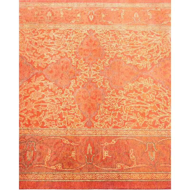 Overton Hand Knotted Wool Vintage Inspired Traditional Mogul Orange Area Rug - 2' 10" x 4' 0"