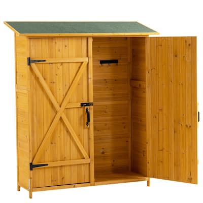 Outdoor Shed with Lockable Door & Detachable Shelves,Storage Cabinet