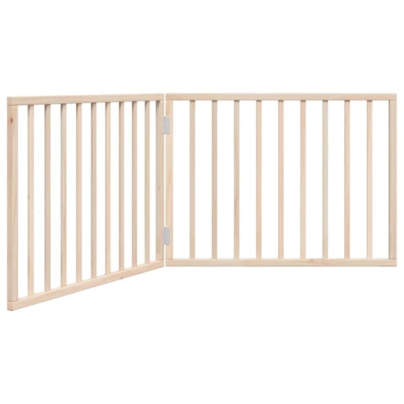 vidaXL Dog Gate Foldable Poplar Wood