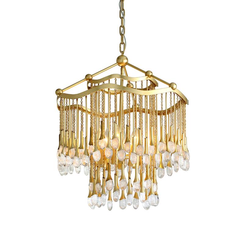 Corbett Lighting Kiara 6-light Gold Leaf Chandelier with Clear Glass