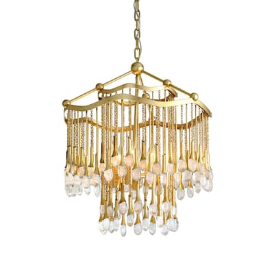 Corbett Lighting Kiara 6-light Gold Leaf Chandelier with Clear Glass