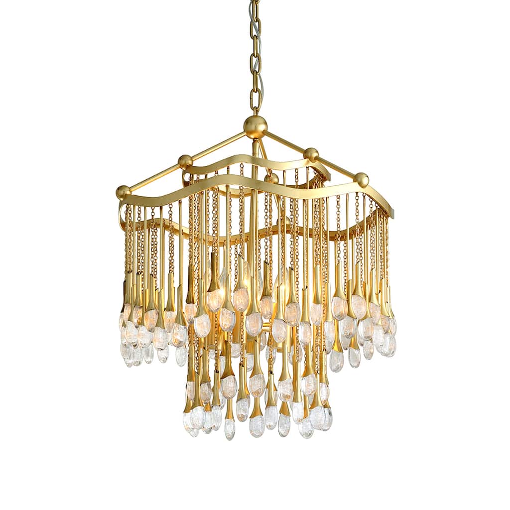Corbett Lighting Kiara 6-light Gold Leaf Chandelier with Clear Glass